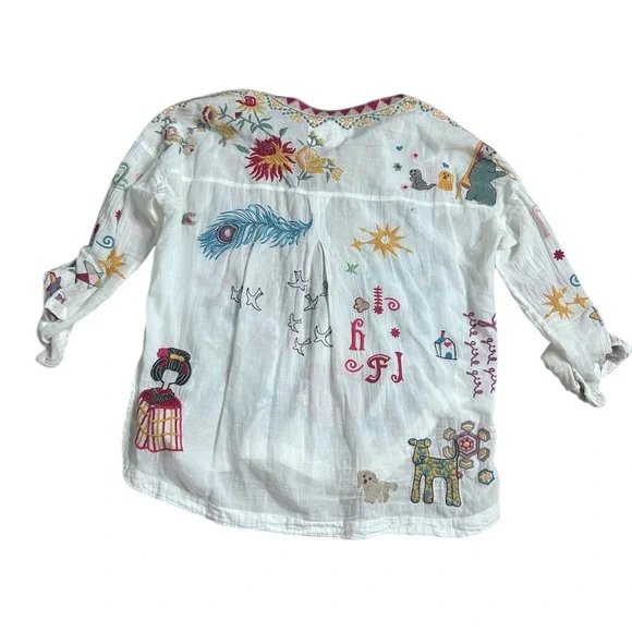 Johnny Was Mishti Cotton Blouse - Picture 2 of 4